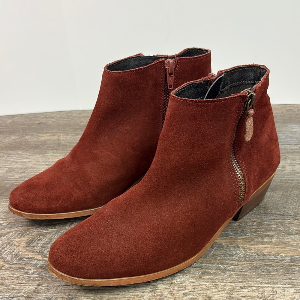 Éram Women’s Suede Side Zip Ankle Boots -Rust EU39 US8.5